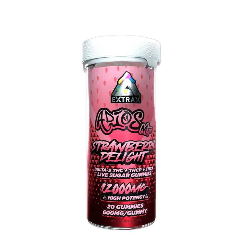 Extrax Adios MF 12,000mg D9+THC-P+THC-A Live Sugar Gummies High Potency 20 Gummies 1ct - Premium  from H&S WHOLESALE - Just $22! Shop now at H&S WHOLESALE