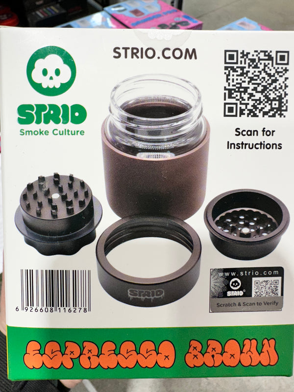 Strio Grinder Jar Aircraft Grade Aluminum Magnetic Grinder With Extra Large Glass Jar 4pc 1ct - Premium  from H&S WHOLESALE - Just $20! Shop now at H&S WHOLESALE
