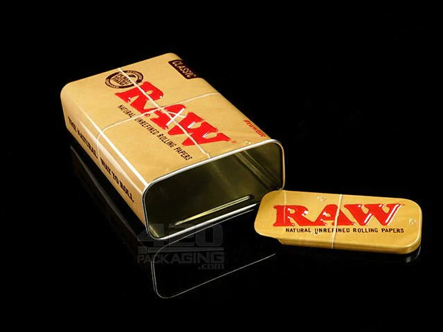 Raw Classic Metal Slide Tip Tin Case 1ct - Premium  from H&S WHOLESALE - Just $2! Shop now at H&S WHOLESALE