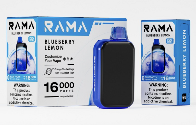 Yovo Rama 16k Puffs 5% Nic Bluetooth Screen 5ct Display - Premium  from H&S WHOLESALE - Just $42.50! Shop now at H&S WHOLESALE