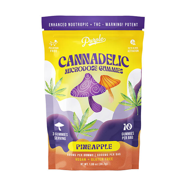 Purple Cannadelic Microdose Gummies 6000mg 10ct Gummies Per Pack 1ct mushroom ￼ - Premium  from H&S WHOLESALE - Just $16! Shop now at H&S WHOLESALE