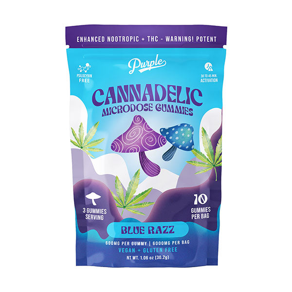 Purple Cannadelic Microdose Gummies 6000mg 10ct Gummies Per Pack 1ct mushroom ￼ - Premium  from H&S WHOLESALE - Just $16! Shop now at H&S WHOLESALE