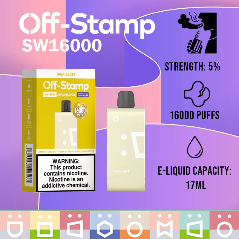 Off-Stamp SW16,000 Puffs Pods Disposable By Lost Mary 5ct Box - Premium  from Coming soon - Just $35! Shop now at H&S WHOLESALE