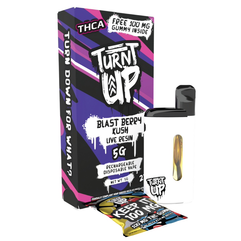 Turnt Up Keep It100 THC 5g Live Resin Disposable Vape 5ct Box - Premium  from H&S WHOLESALE - Just $85! Shop now at H&S WHOLESALE