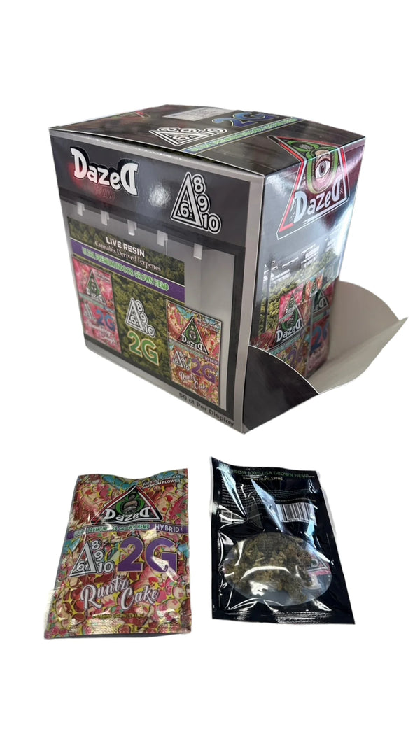 Dazed Live Resin 2g D8 & D10 & D6 Flowers 50ct box - Premium  from H&S WHOLESALE - Just $205.00! Shop now at H&S WHOLESALE
