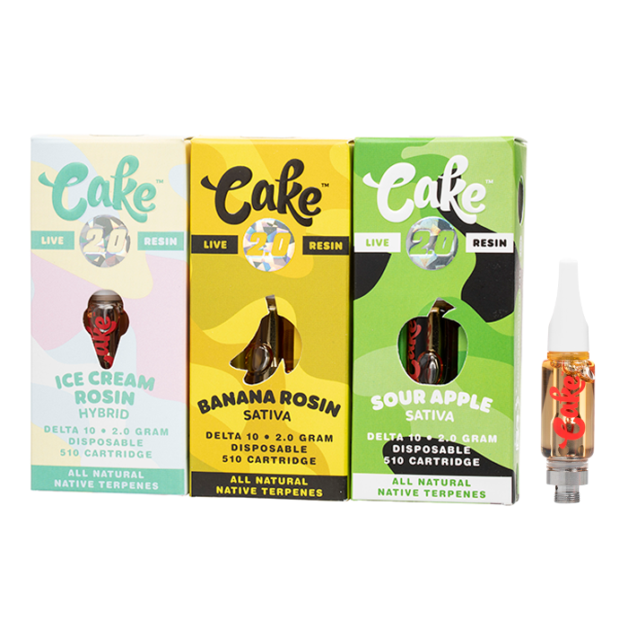 Cake 2g Delta 10 Live Resin 510 Cartridge 1ct - Premium  from H&S WHOLESALE - Just $12! Shop now at H&S WHOLESALE