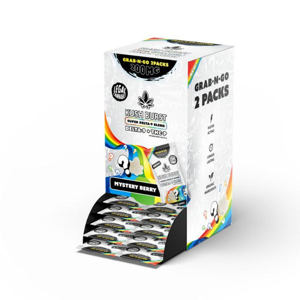 Kush Burst 200mg D8+THC-P+THC-X+HHC-P Super Knockout Blend Grab-N-Go 2Packs 50ct Display - Premium  from H&S WHOLESALE - Just $100.00! Shop now at H&S WHOLESALE