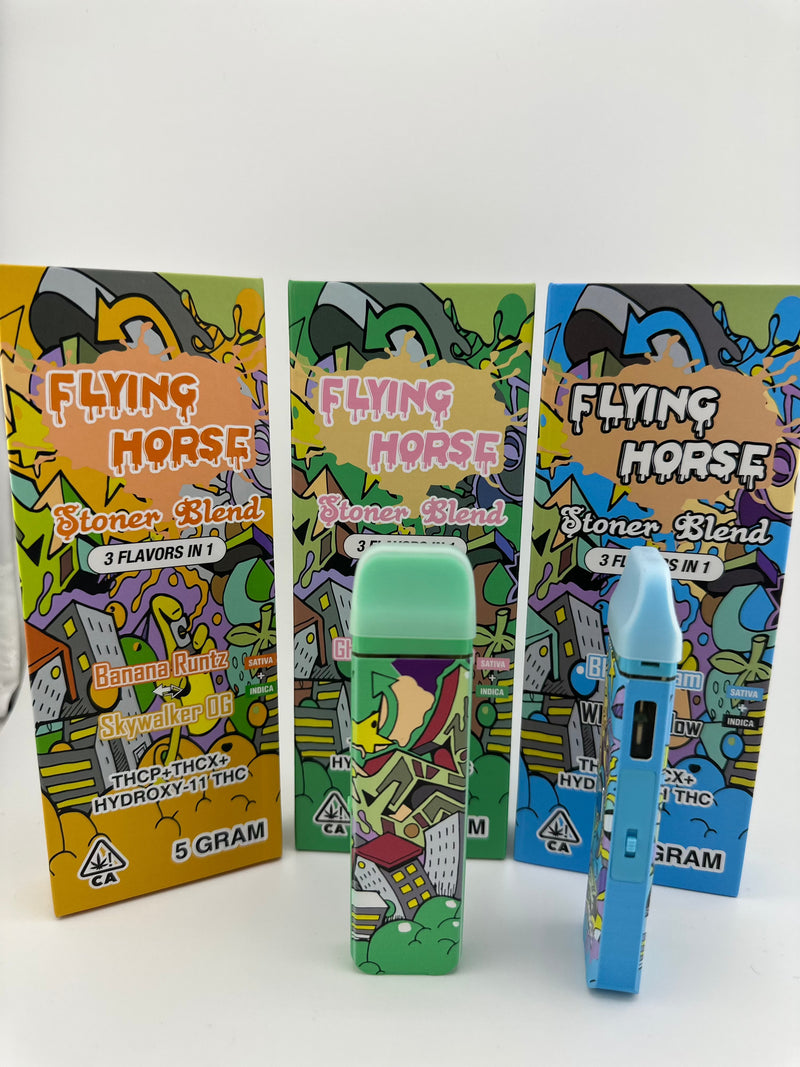 Flying Horse Stoner Blend 5g THC-P & THC-X & HYDROXY-11 3 Flavors In 1 1ct Disposable Vape - Premium  from H&S WHOLESALE - Just $19! Shop now at H&S WHOLESALE