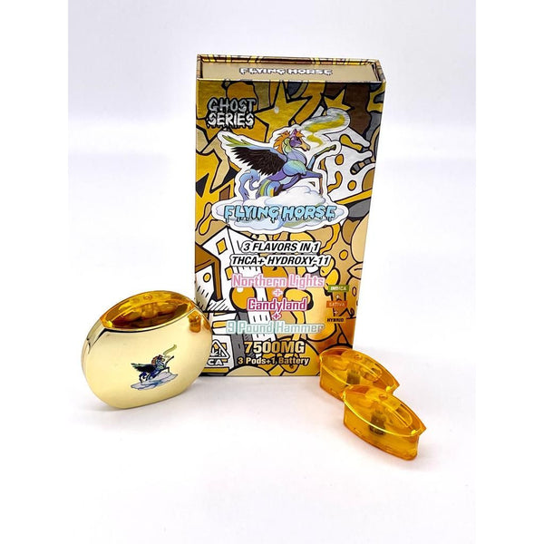 Flying Horse Ghost Series 7.5g  3 Flavors In 1 THC-A & Hydroxy -11 & 3 Pods & 1 Battery 1ct - Premium  from H&S WHOLESALE - Just $24.00! Shop now at H&S WHOLESALE