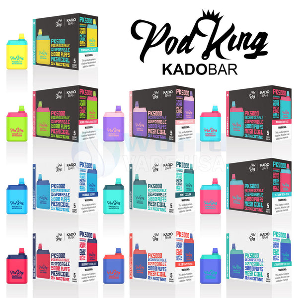 Kado Bar X Pod Kind PK5000 Puffs 5% Nic 5ct Display Disposable Vape - Premium  from H&S WHOLESALE - Just $40! Shop now at H&S WHOLESALE