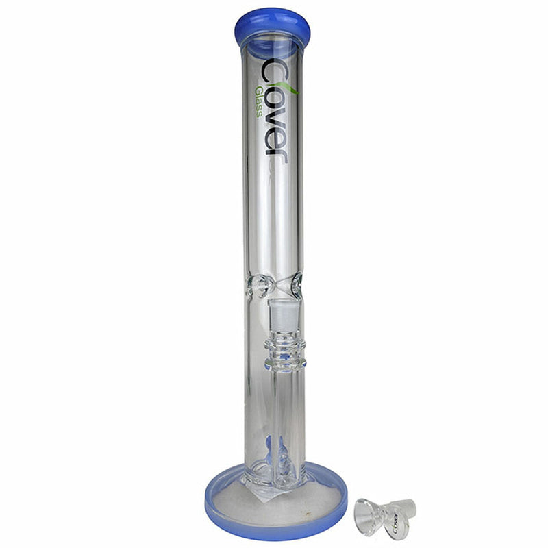 Clover - 16" Color Trim Inline Straight Water Pipe - with 14M Bowl - Premium  from H&S WHOLESALE - Just $39.00! Shop now at H&S WHOLESALE