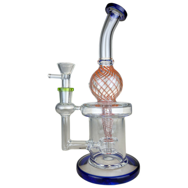 On Point Glass - 9" Color Swirl Recycler Water Pipe - Premium  from H&S WHOLESALE - Just $37.00! Shop now at H&S WHOLESALE