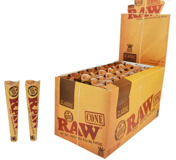 Raw classic Natural Cone 32ct - Premium  from H&S WHOLESALE - Just $39! Shop now at H&S WHOLESALE