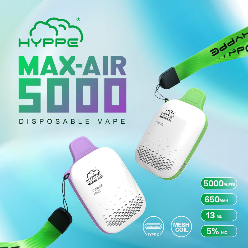 Hyppe Max-Air 5000 puffs 13ml 5% nic salt disposables vape - Premium  from H&S WHOLESALE - Just $40! Shop now at H&S WHOLESALE