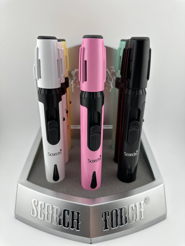 Scorch Torch Pencil Torch Hold Button Asst Neon & Matte Colors 9ct #61686 - Premium  from H&S WHOLESALE - Just $60.00! Shop now at H&S WHOLESALE