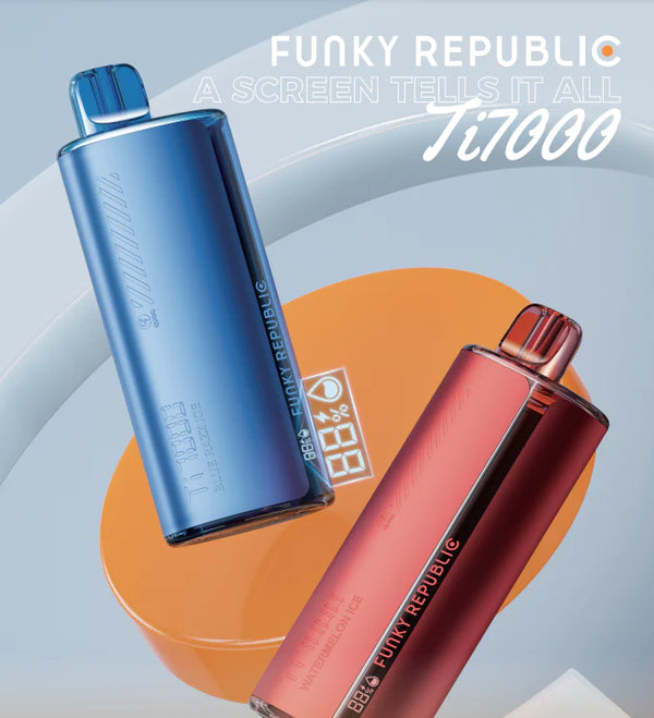 Funky Republic 5% NIC TI7000 Puffs 17ML 5ct Disposable Vapw - Premium Coming soon from Coming soon - Just $40! Shop now at H&S WHOLESALE