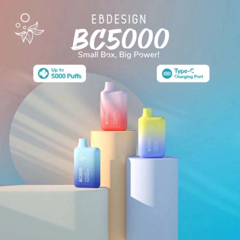 EBDESIGN BC5000 5% NIC Rechargeable Disposable 9.5ML 10ct Display - Premium  from H&S WHOLESALE - Just $80! Shop now at H&S WHOLESALE