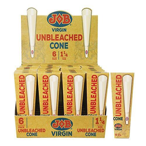 Job 1 1/4 Virgin Unbleached Cone 6 pack 32ct - Premium  from H&S WHOLESALE - Just $29.99! Shop now at H&S WHOLESALE