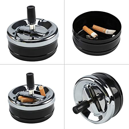 Ashtray Wind proof round stainless steel cigarettes ashtray with lid - Premium  from H&S WHOLESALE - Just $4.00! Shop now at H&S WHOLESALE