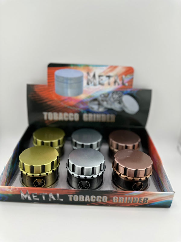 Antique Metal tobacco Pipe 4pc Grinder 6ct box skull-70158-SC - Premium  from H&S WHOLESALE - Just $39.99! Shop now at H&S WHOLESALE