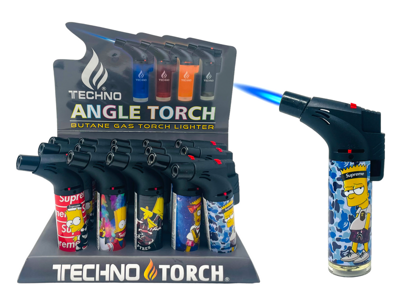 Techno Angle Torch Butane Gas Torch Lighter 15ct - Premium  from H&S WHOLESALE - Just $30.00! Shop now at H&S WHOLESALE
