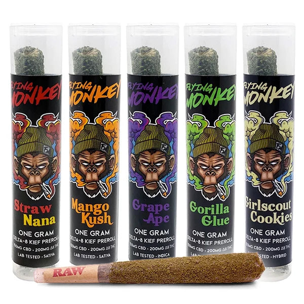 Flying Monkey Delta 8 Kief Preroll 9ct box - Premium  from H&S WHOLESALE - Just $45.00! Shop now at H&S WHOLESALE