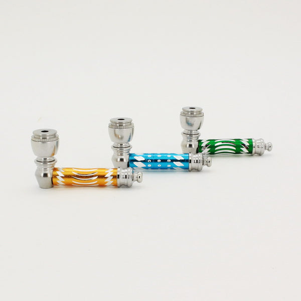 Assorted diamonds cut metal hand pipe - Premium  from H&S WHOLESALE - Just $1! Shop now at H&S WHOLESALE