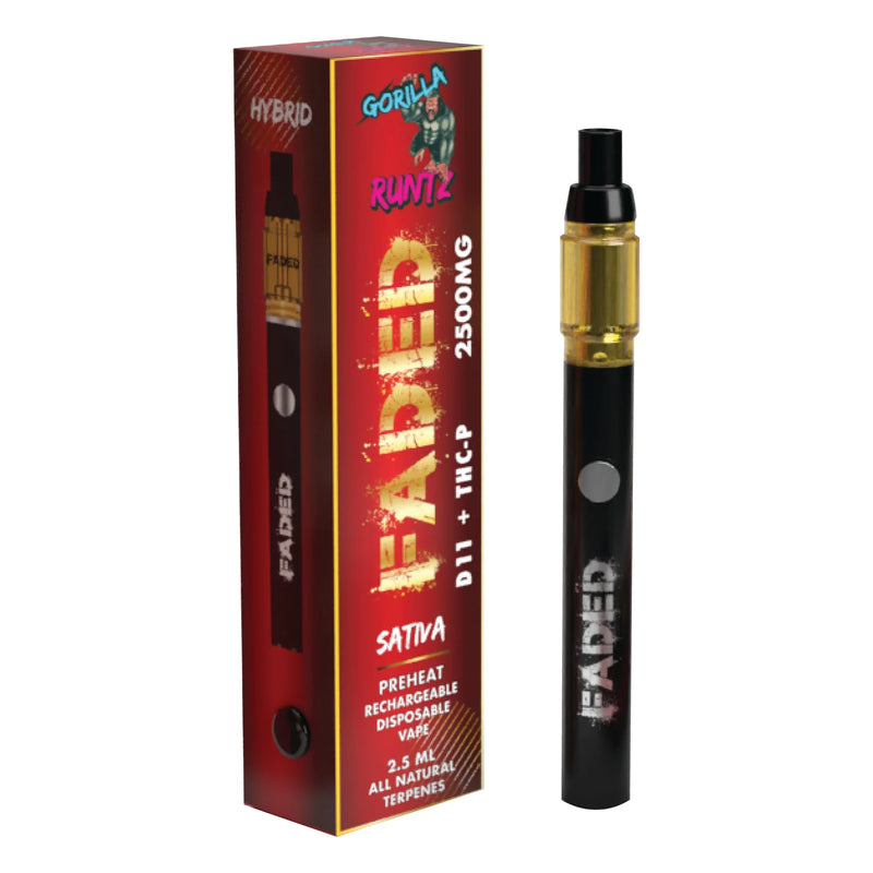 Faded D11 & THC-P 2500mg Disposable Vape - Premium  from H&S WHOLESALE - Just $16.00! Shop now at H&S WHOLESALE